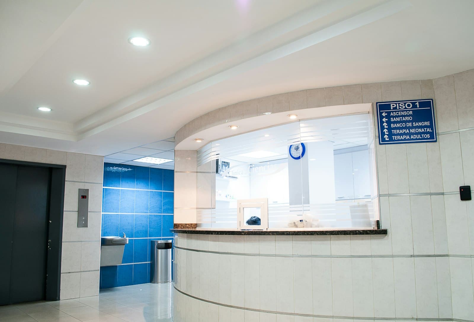 Calm modern hospital corridor with soft natural light